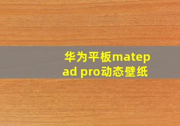 华为平板matepad pro动态壁纸